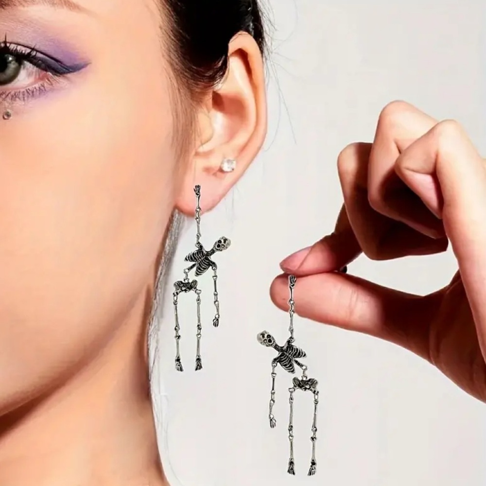 New Halloween Skull Design Drop Earrings